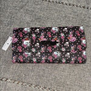 Ed Hardy Floral Skull Clutch